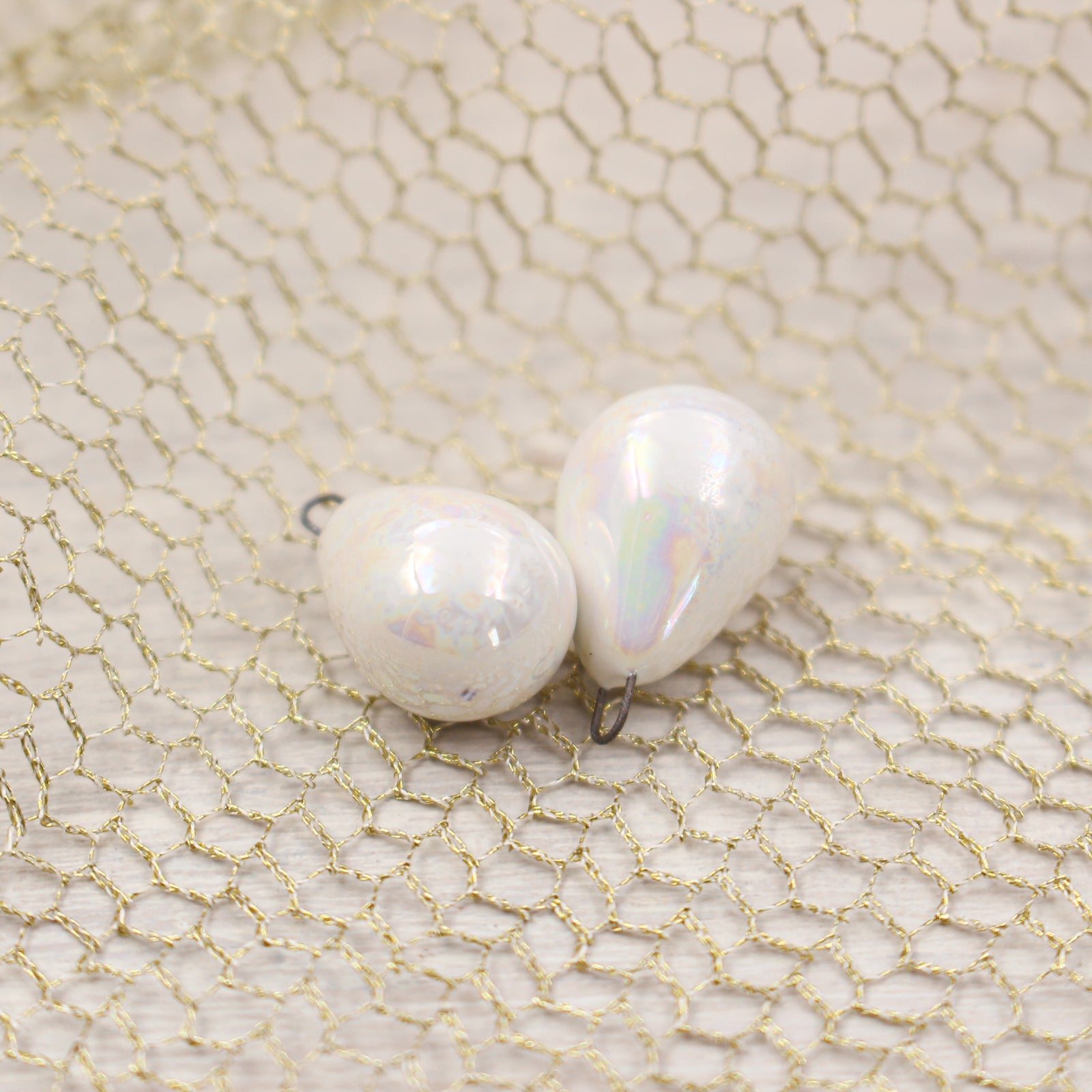 Ceramic charms for jewelry making handmade in France by Alain Granell