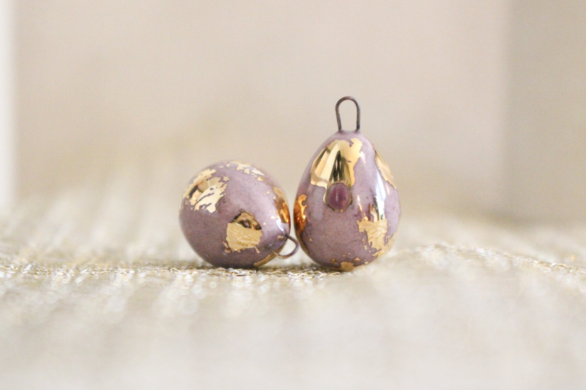 Ceramic and Gold Charms for Jewelry and Accessories Making handmade in France by Alain Granell