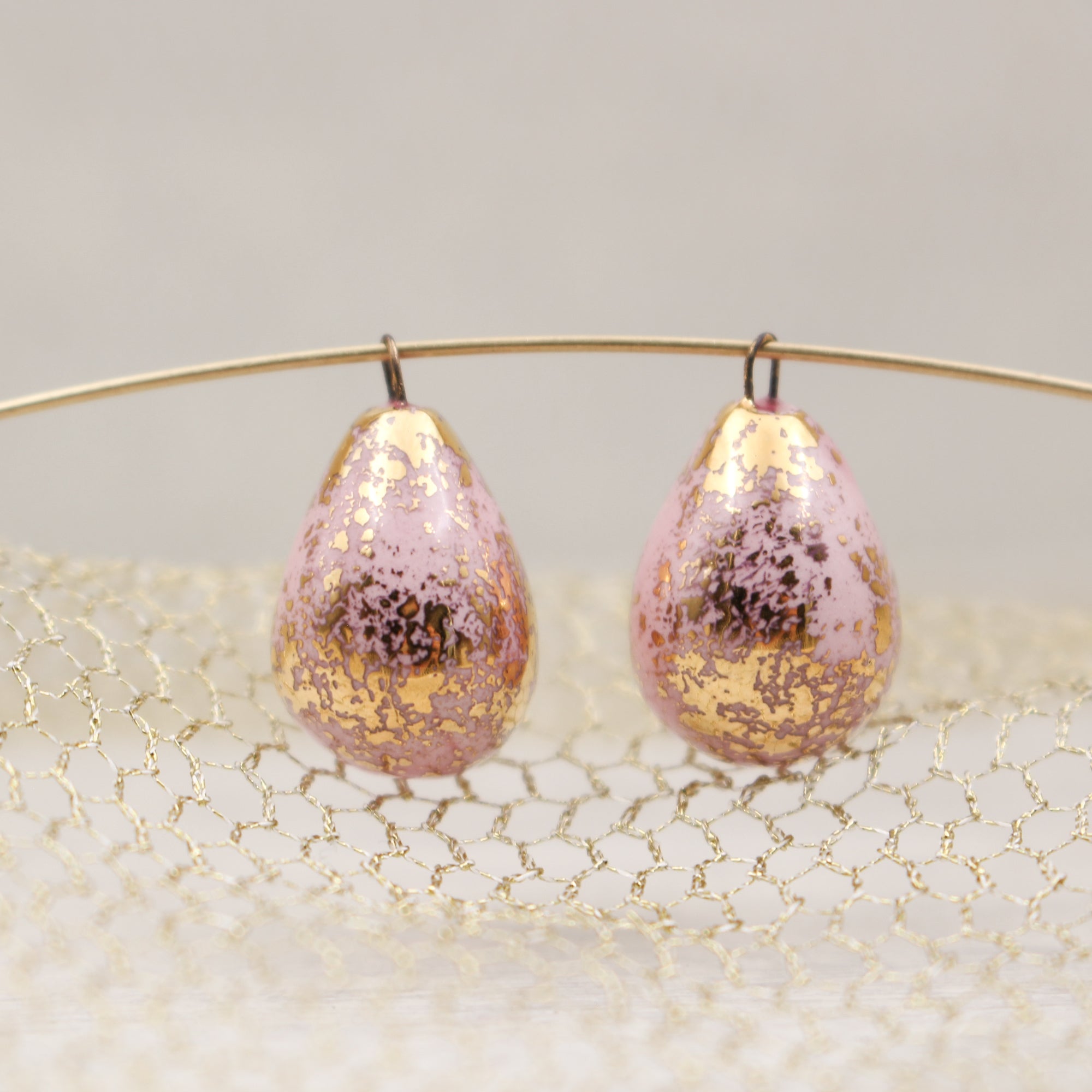 Ceramic and Gold Charms for Jewelry and Accessories Making handmade in France by Alain Granell