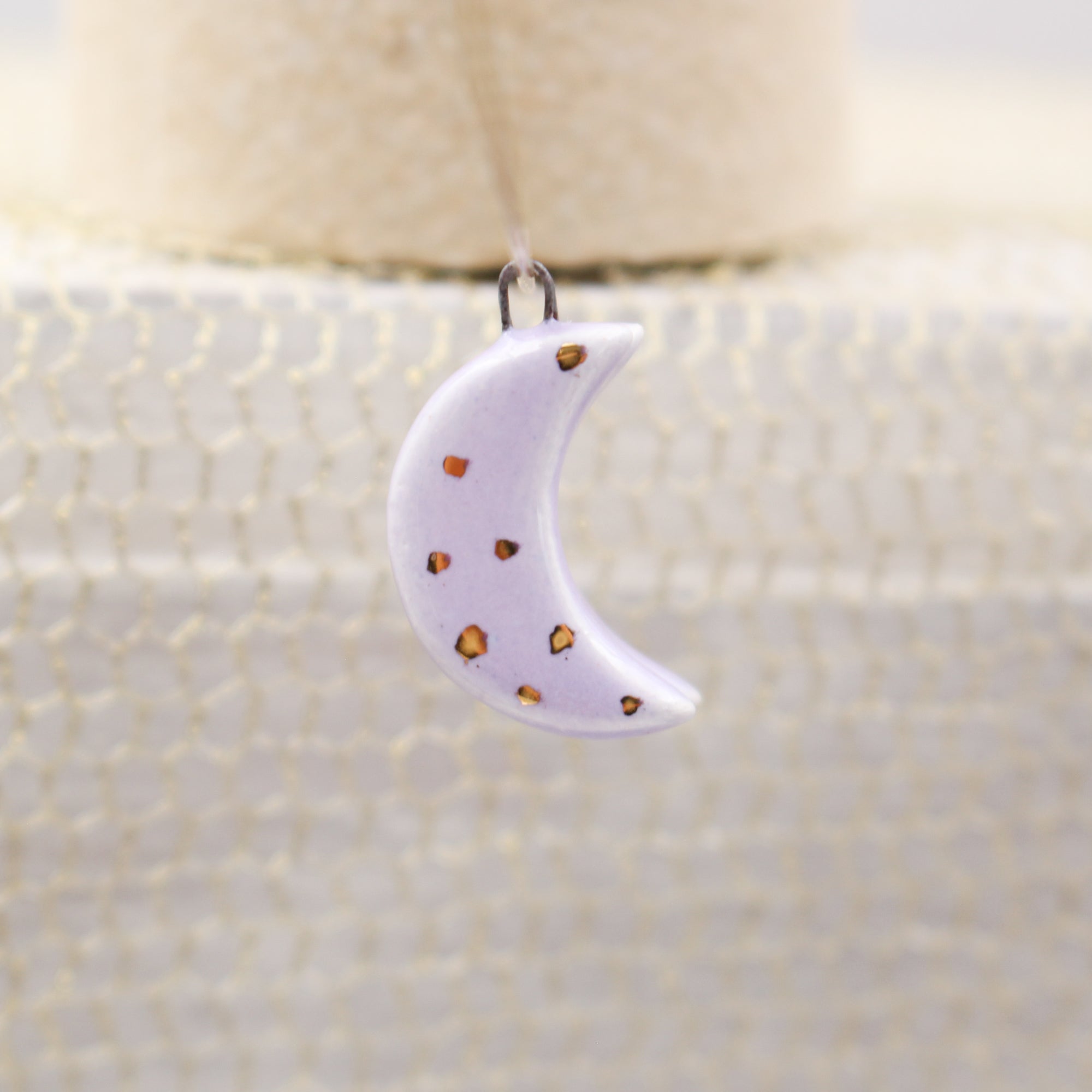 Ceramic Moon Charms for Jewelry and Accessories Making handmade in France by Alain Granell