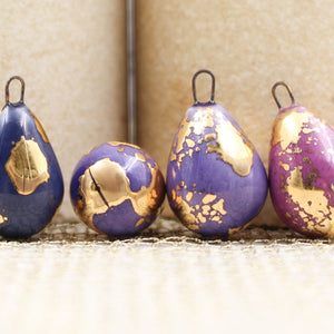 Ceramic and Gold Charms for Jewelry and Accessories Making handmade in France by Alain Granell