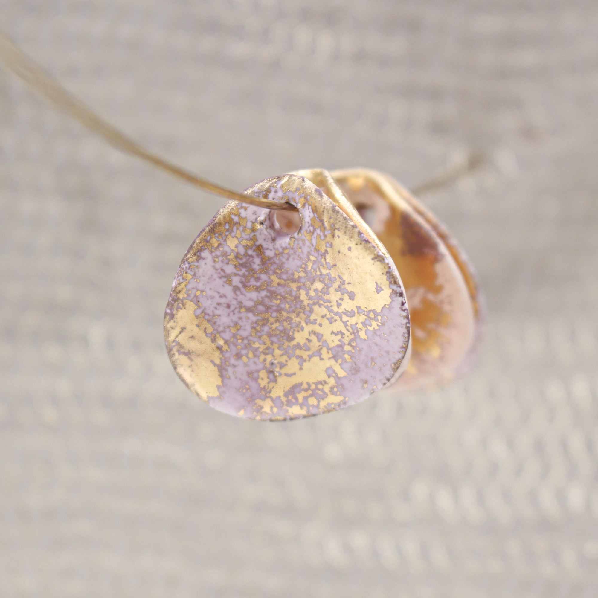 Petal Ceramic Charms with 24k Gold Details handmade in France by Alain Granell