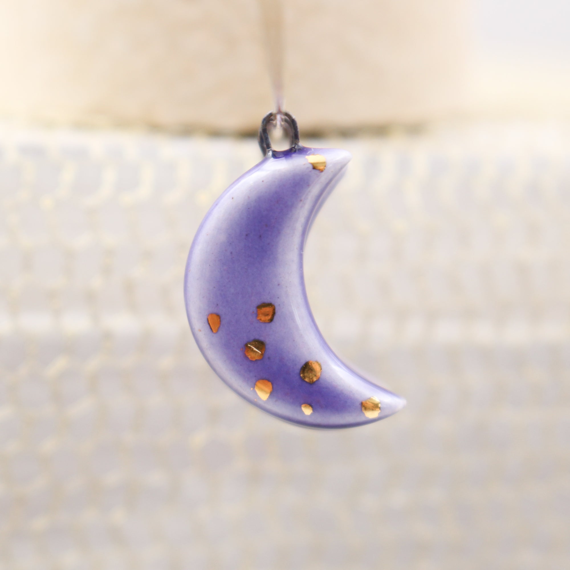 Ceramic Moon Charms for Jewelry and Accessories Making handmade in France by Alain Granell