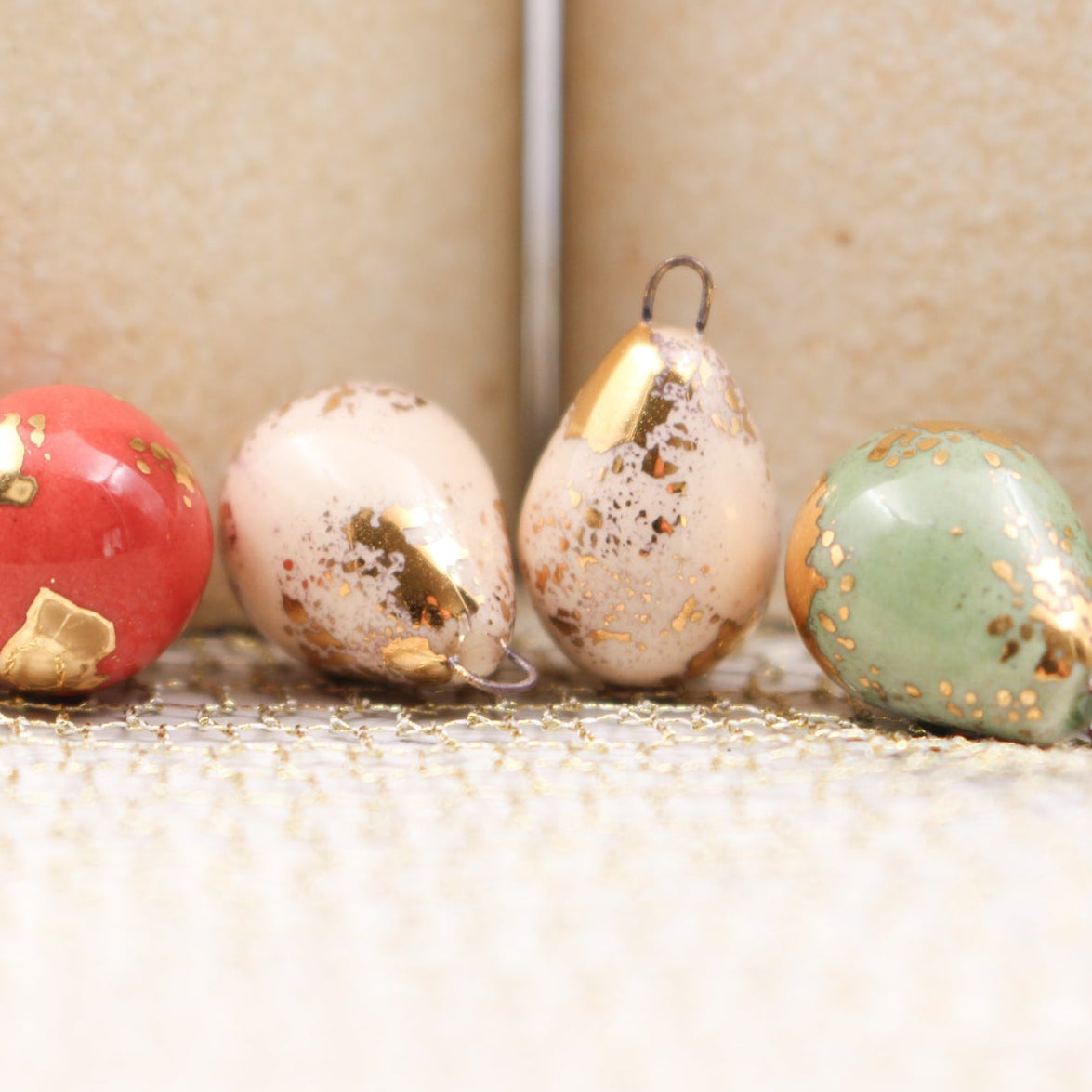 Ceramic and Gold Charms for Jewelry and Accessories Making handmade in France by Alain Granell