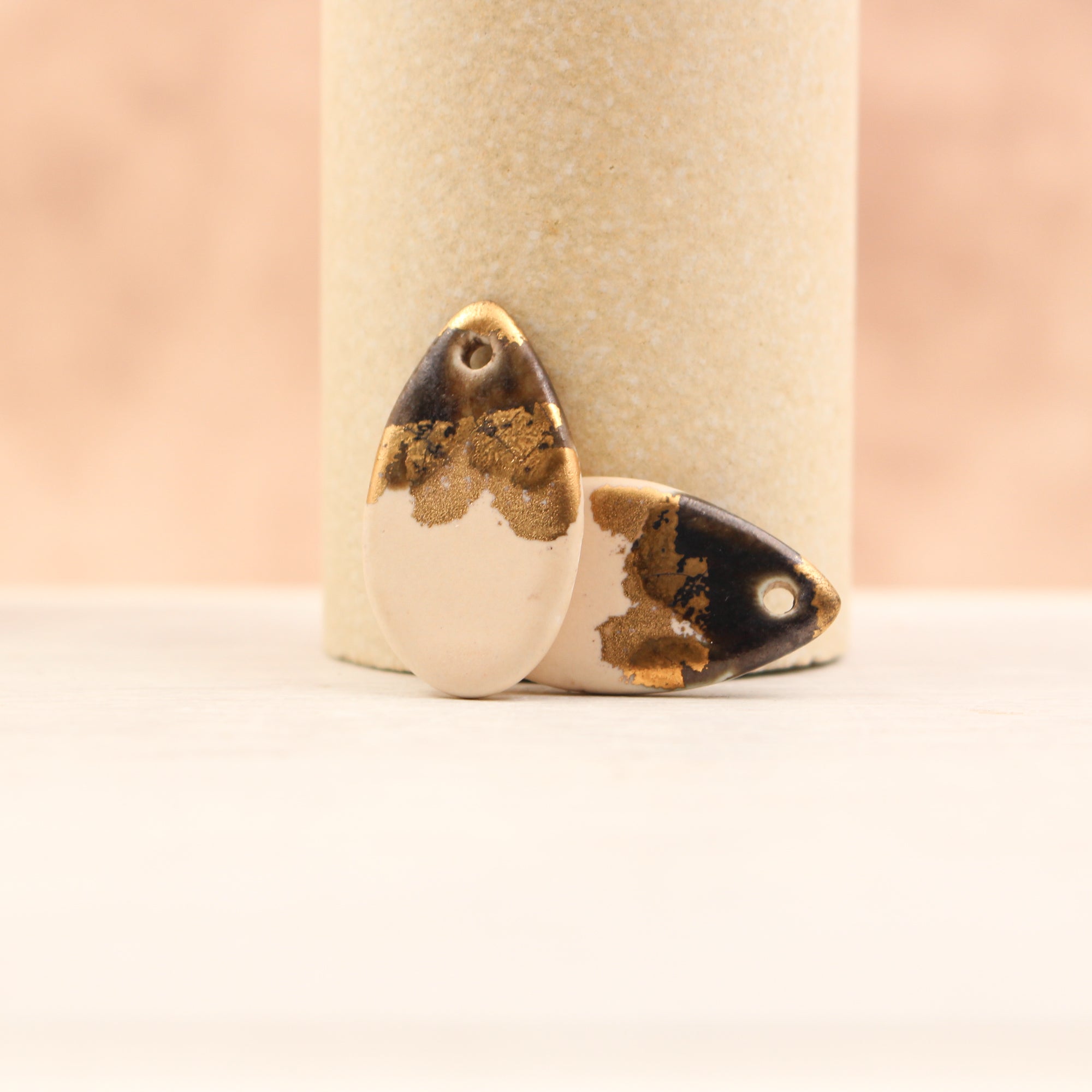Ceramic and Gold Charms for Jewelry and accessories handmade in France by Alain Granell