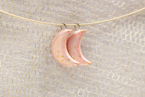 Ceramic Moon Charms for Jewelry and Accessories Making handmade in France by Alain Granell