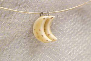Ceramic Moon Charms for Jewelry and Accessories Making handmade in France by Alain Granell