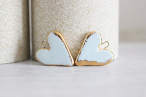 Ceramic Heart Charms for Jewelry and Accessories Making handmade in France by Alain Granell