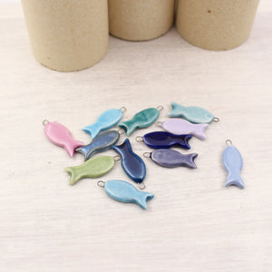 Ceramic Fishes Handmade Charms for handy projects