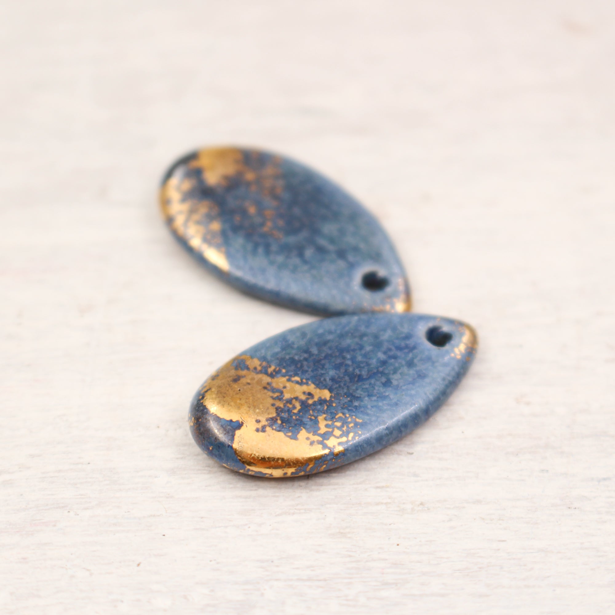 Ceramic and Gold Charms for Jewelry and accessories handmade in France by Alain Granell