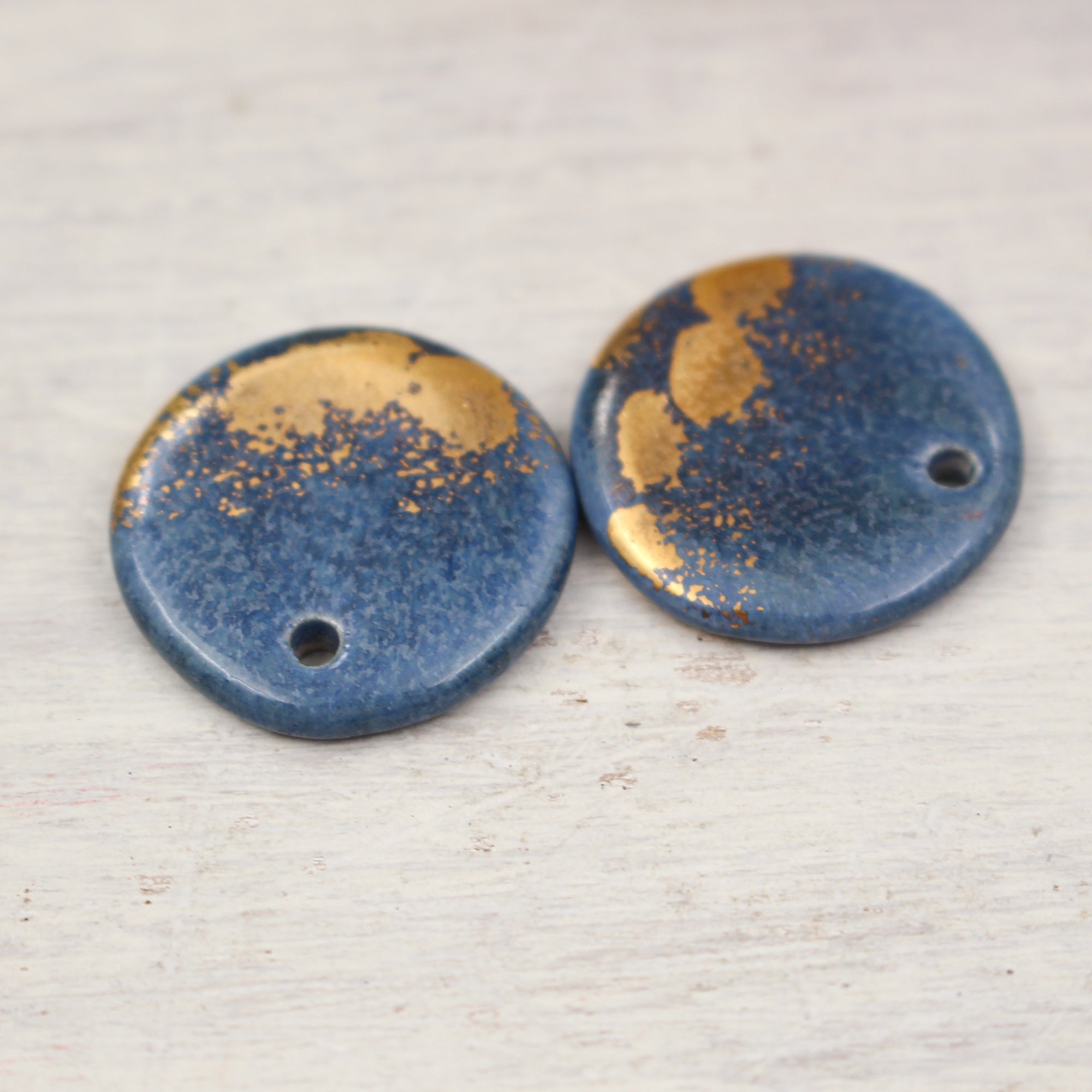 Ceramic Medal Charms for Jewelry and Accessories Making handmade in France by Alain Granell