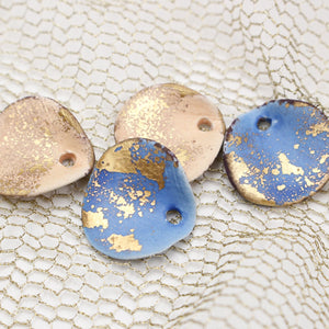 Petal Ceramic Charms with 24k Gold Details handmade in France by Alain Granell