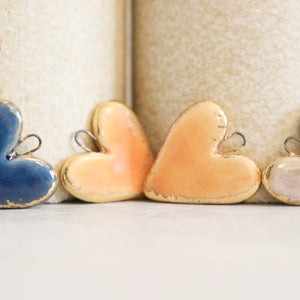 Ceramic Heart Charms for Jewelry and Accessories Making handmade in France by Alain Granell