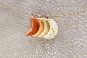 Ceramic Moon Charms for Jewelry and Accessories Making handmade in France by Alain Granell