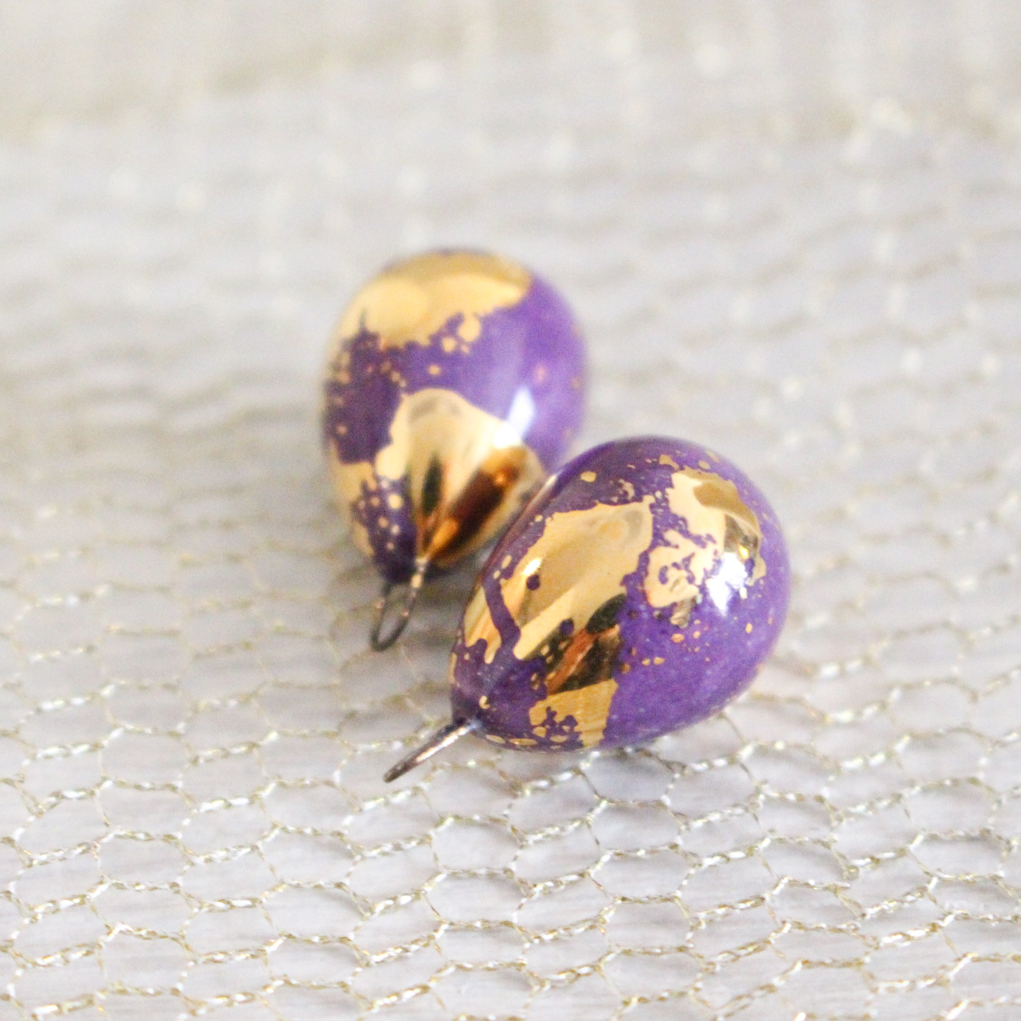 Ceramic and Gold Charms for Jewelry and Accessories Making handmade in France by Alain Granell