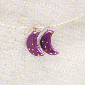 Ceramic Moon Charms for Jewelry and Accessories Making handmade in France by Alain Granell