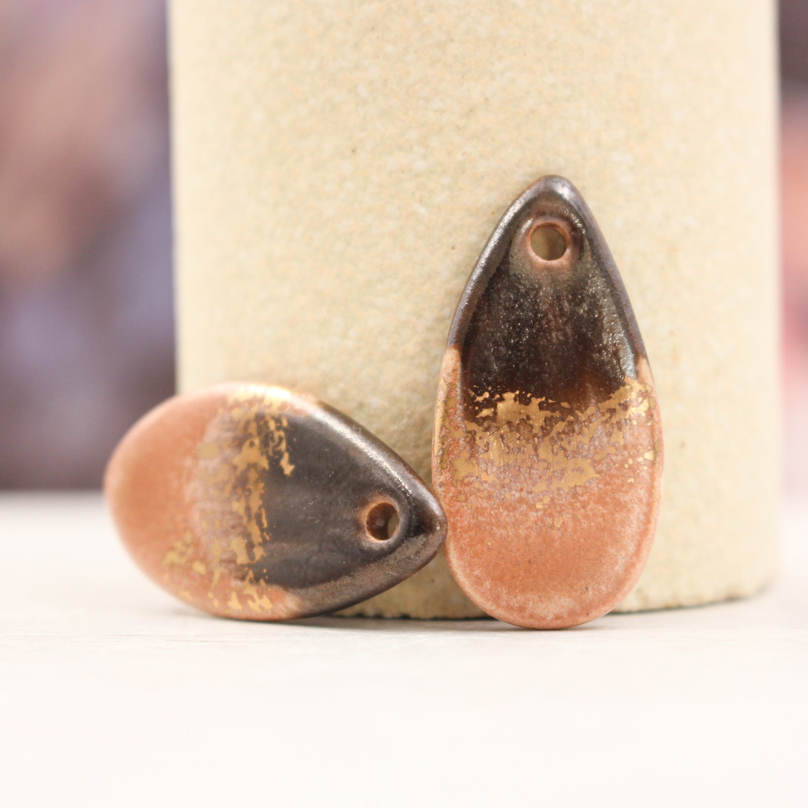 Ceramic and Gold Charms for Jewelry and accessories handmade in France by Alain Granell
