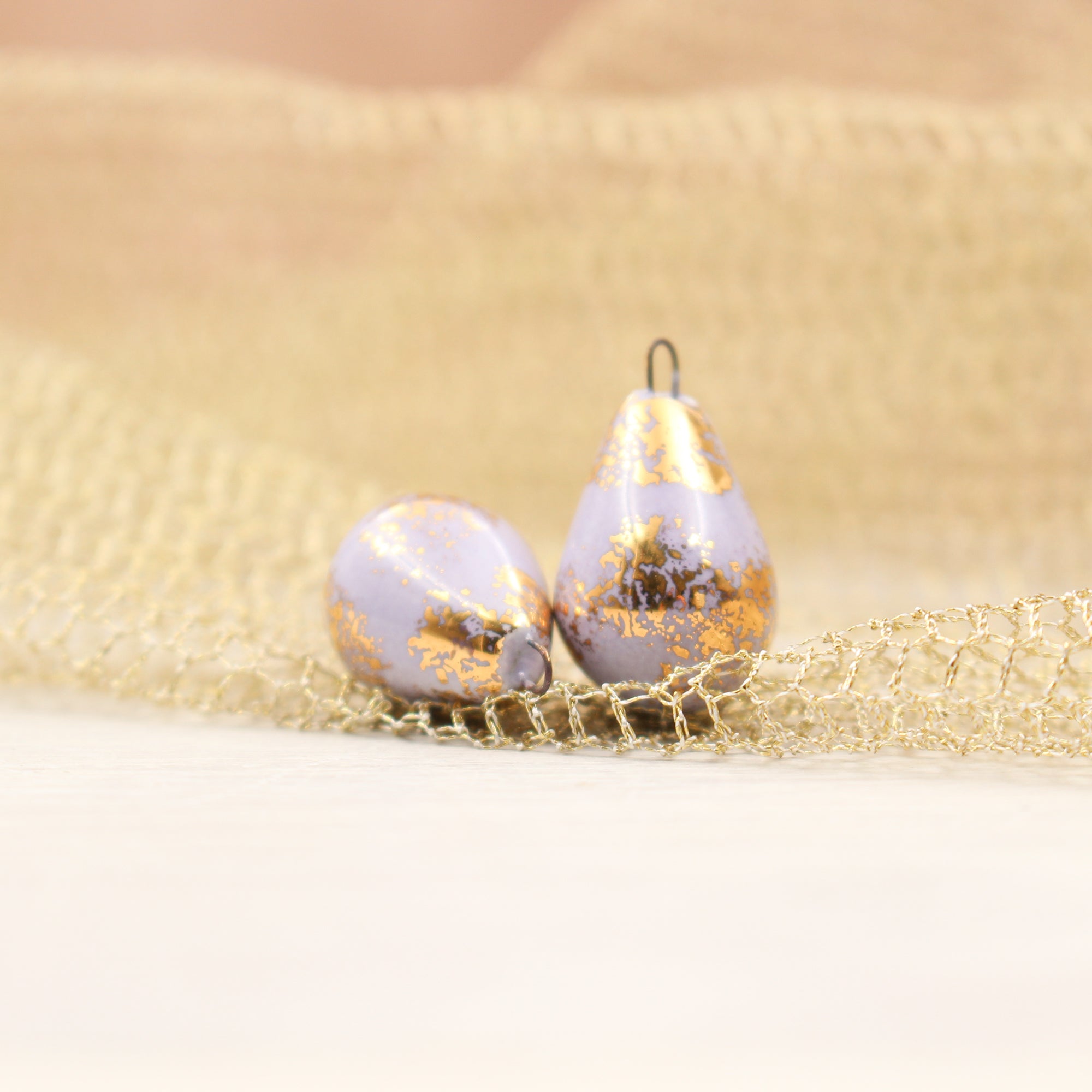 Ceramic and Gold Charms for Jewelry and Accessories Making handmade in France by Alain Granell