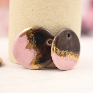 Ceramic Medal Charms for Jewelry and Accessories Making handmade in France by Alain Granell