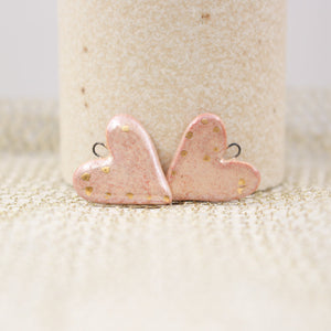 Ceramic Heart Charms for Jewelry and Accessories Making handmade in France by Alain Granell