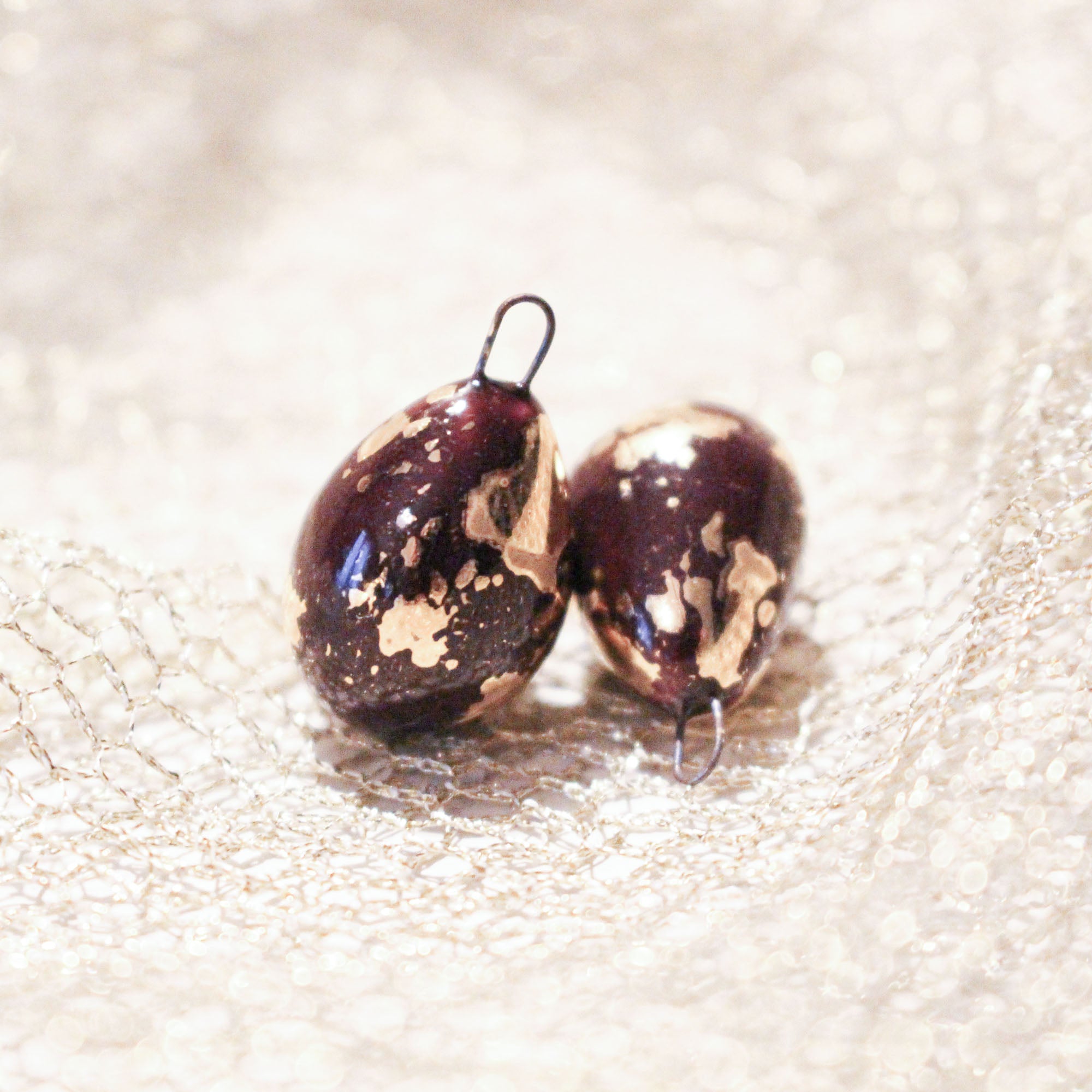 Ceramic and Gold Charms for Jewelry and Accessories Making handmade in France by Alain Granell