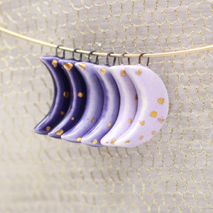 Ceramic Moon Charms for Jewelry and Accessories Making handmade in France by Alain Granell