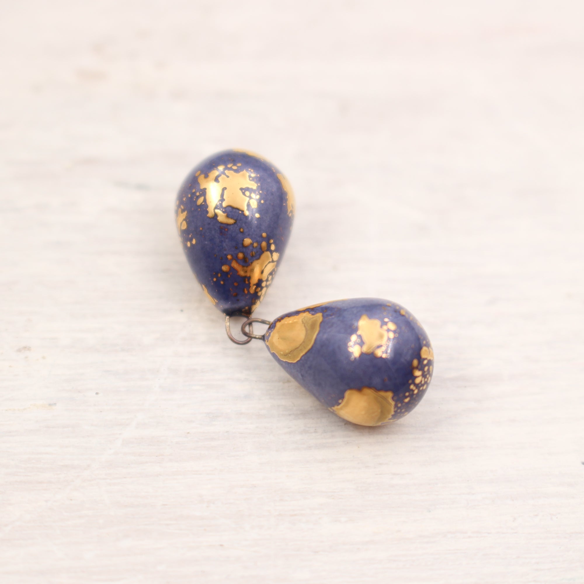 Ceramic and Gold Charms for Jewelry and Accessories Making handmade in France by Alain Granell
