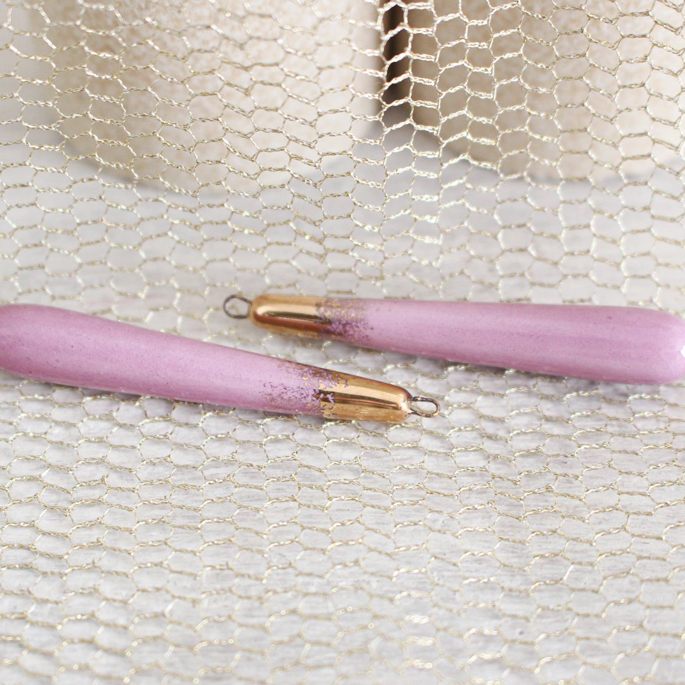 Ceramic and Gold Charms for Jewelry and Accessories Making handmade in France by Alain Granell