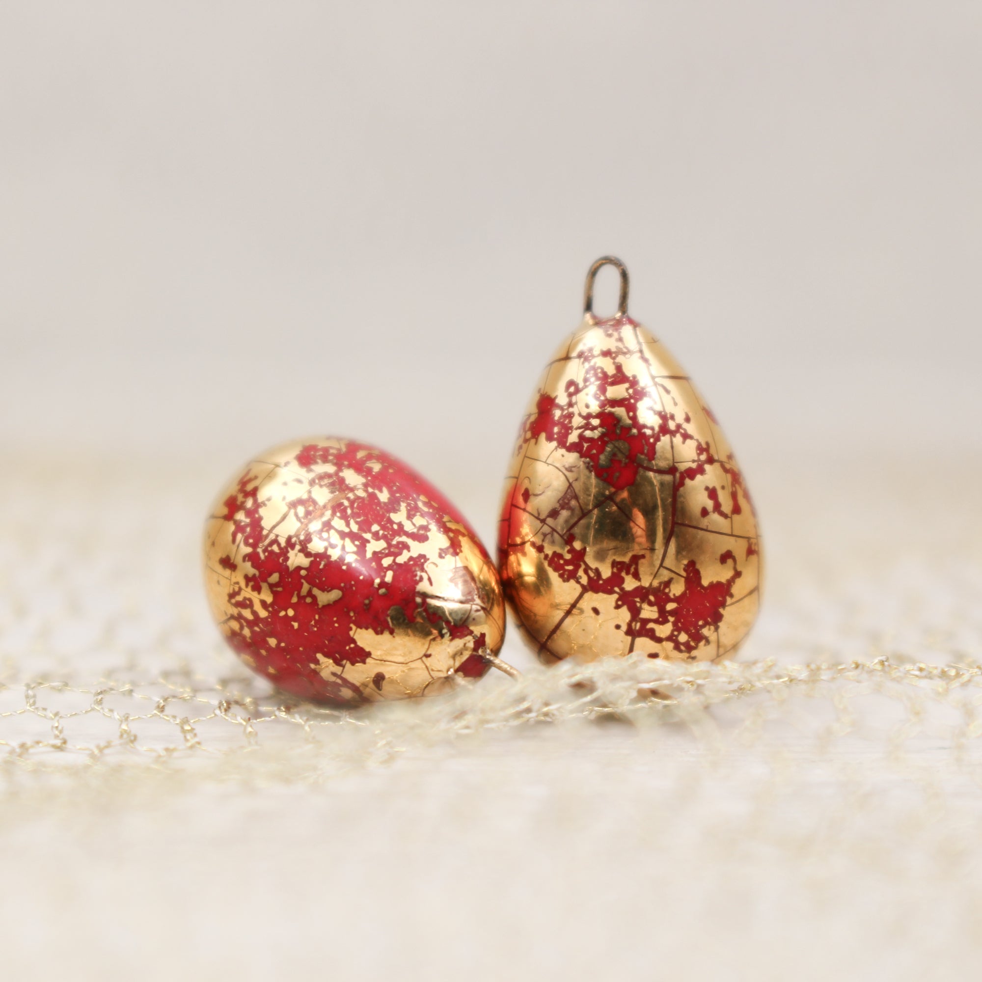 Ceramic and Gold Charms for Jewelry and Accessories Making handmade in France by Alain Granell