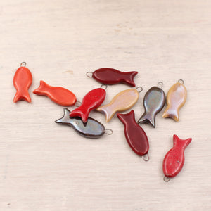 Ceramic Fishes Handmade Charms for handy projects