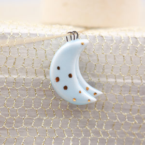 Ceramic Moon Charms for Jewelry and Accessories Making handmade in France by Alain Granell