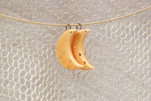 Ceramic Moon Charms for Jewelry and Accessories Making handmade in France by Alain Granell