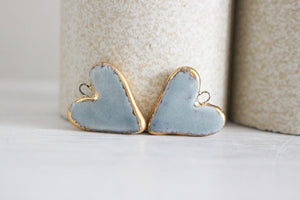 Ceramic Heart Charms for Jewelry and Accessories Making handmade in France by Alain Granell