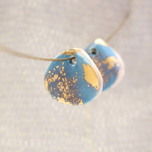 Petal Ceramic Charms with 24k Gold Details handmade in France by Alain Granell