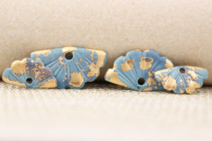 Precious Ceramic and Gold Fans for Jewelry Making handmade in France by Alain Granell