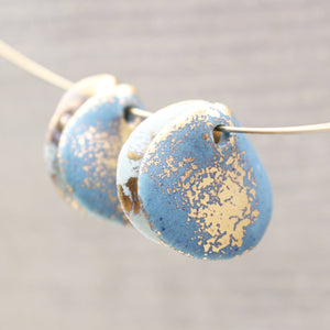 Petal Ceramic Charms with 24k Gold Details handmade in France by Alain Granell