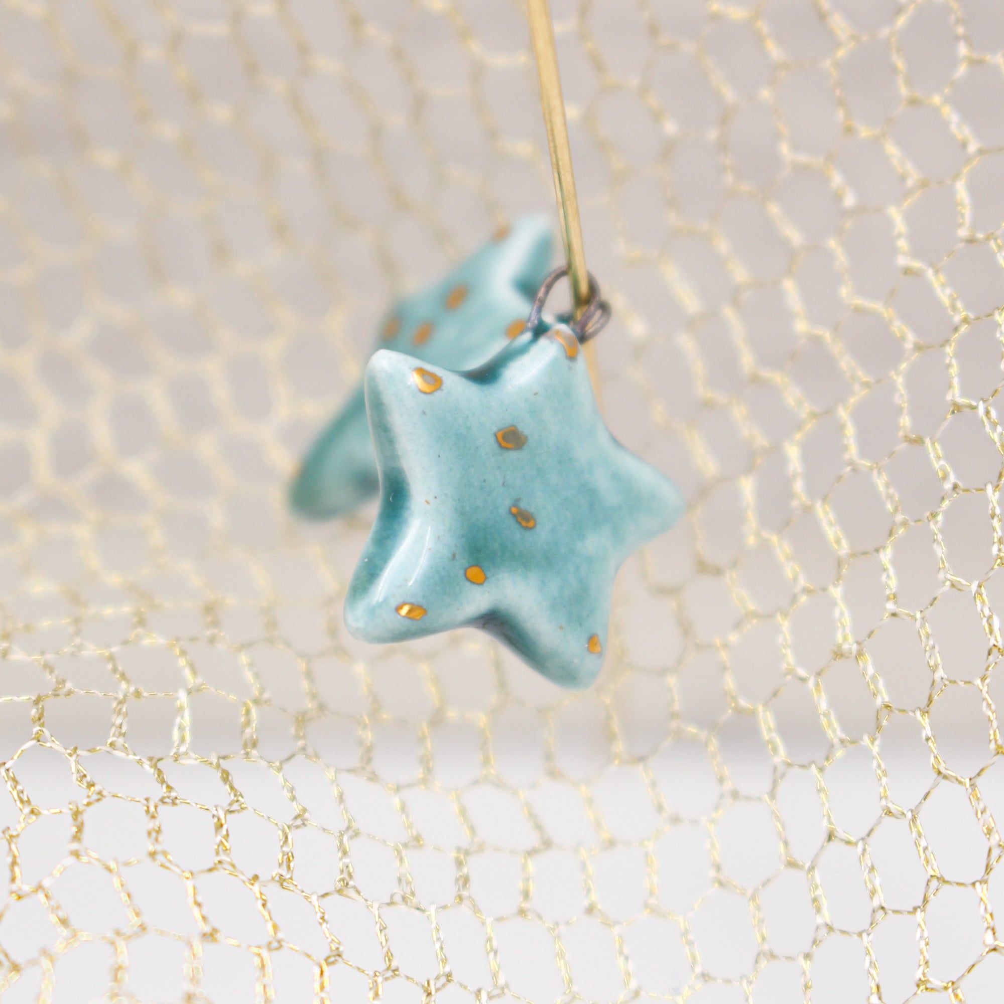 Ceramic Star Charms for Jewelry and Accessories Making handmade in France by Alain Granell