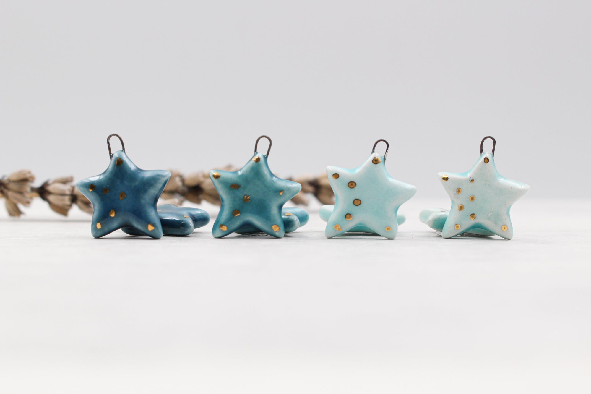 Ceramic Star Charms for Jewelry and Accessories Making handmade in France by Alain Granell