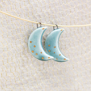 Ceramic Moon Charms for Jewelry and Accessories Making handmade in France by Alain Granell