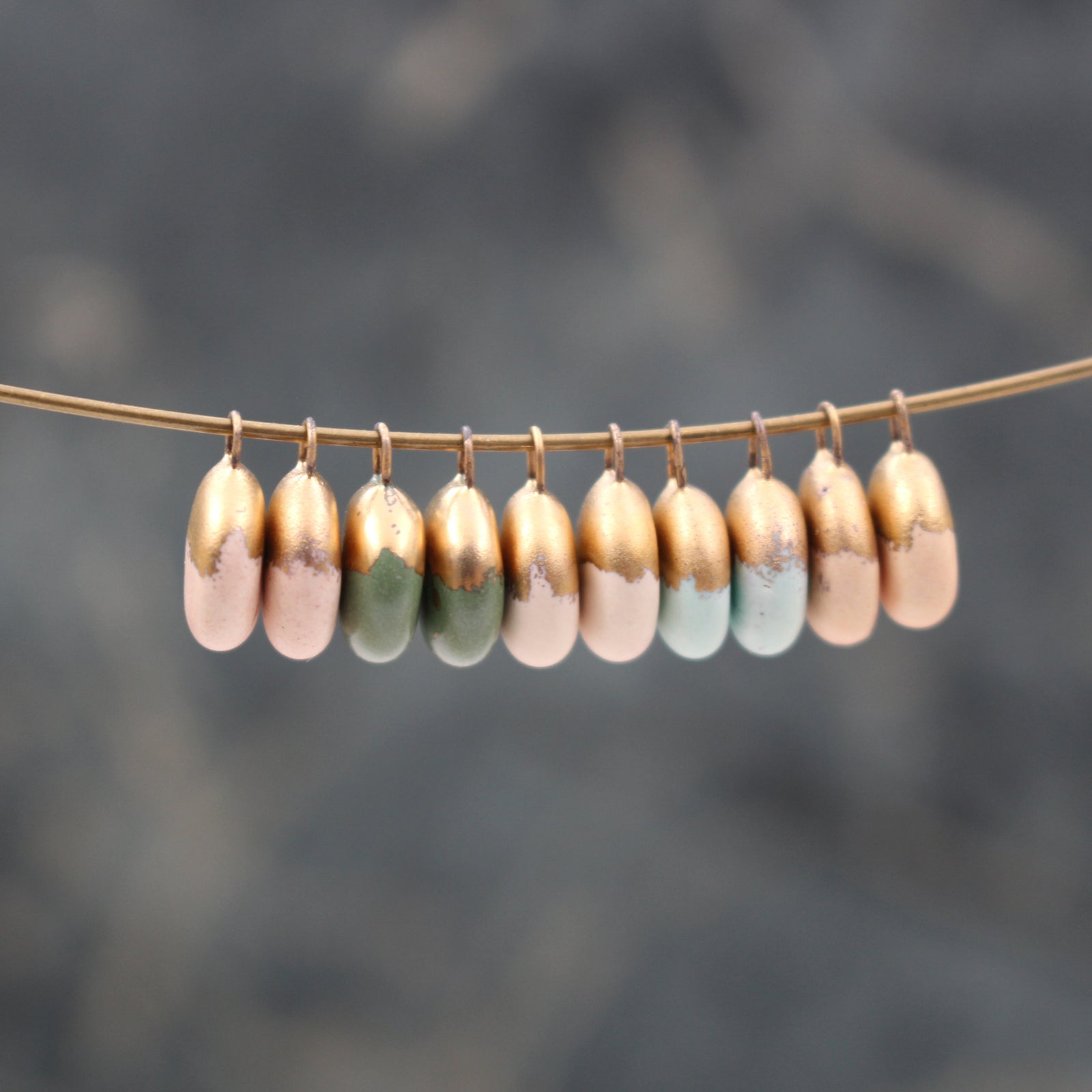 Tiny Ceramic and Gold Charms for Jewelry and Accessories Making handmade in France by Alain Granell