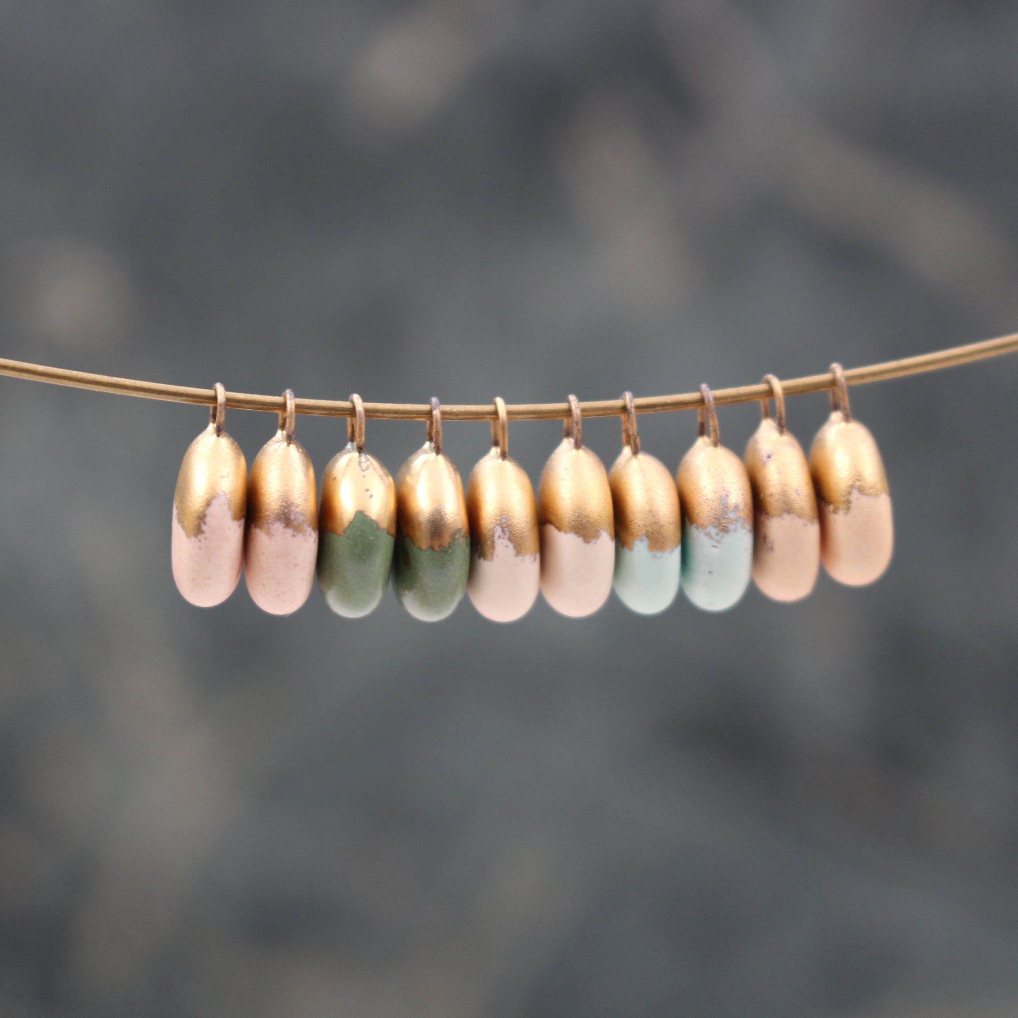 Tiny Ceramic and Gold Charms for Jewelry and Accessories Making handmade in France by Alain Granell