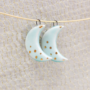 Ceramic Moon Charms for Jewelry and Accessories Making handmade in France by Alain Granell