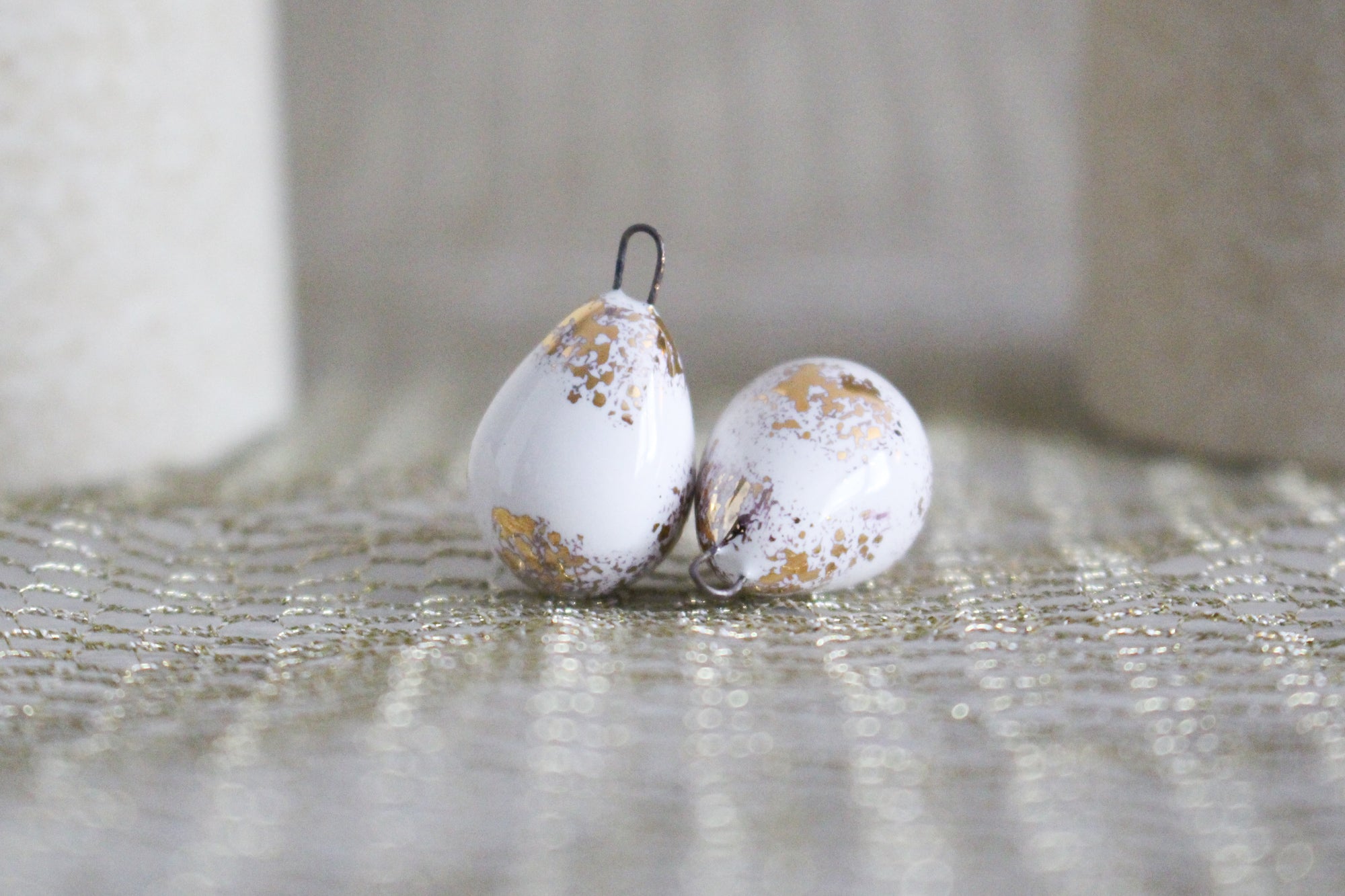 Ceramic and Gold Charms for Jewelry and Accessories Making handmade in France by Alain Granell