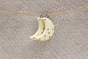 Ceramic Moon Charms for Jewelry and Accessories Making handmade in France by Alain Granell