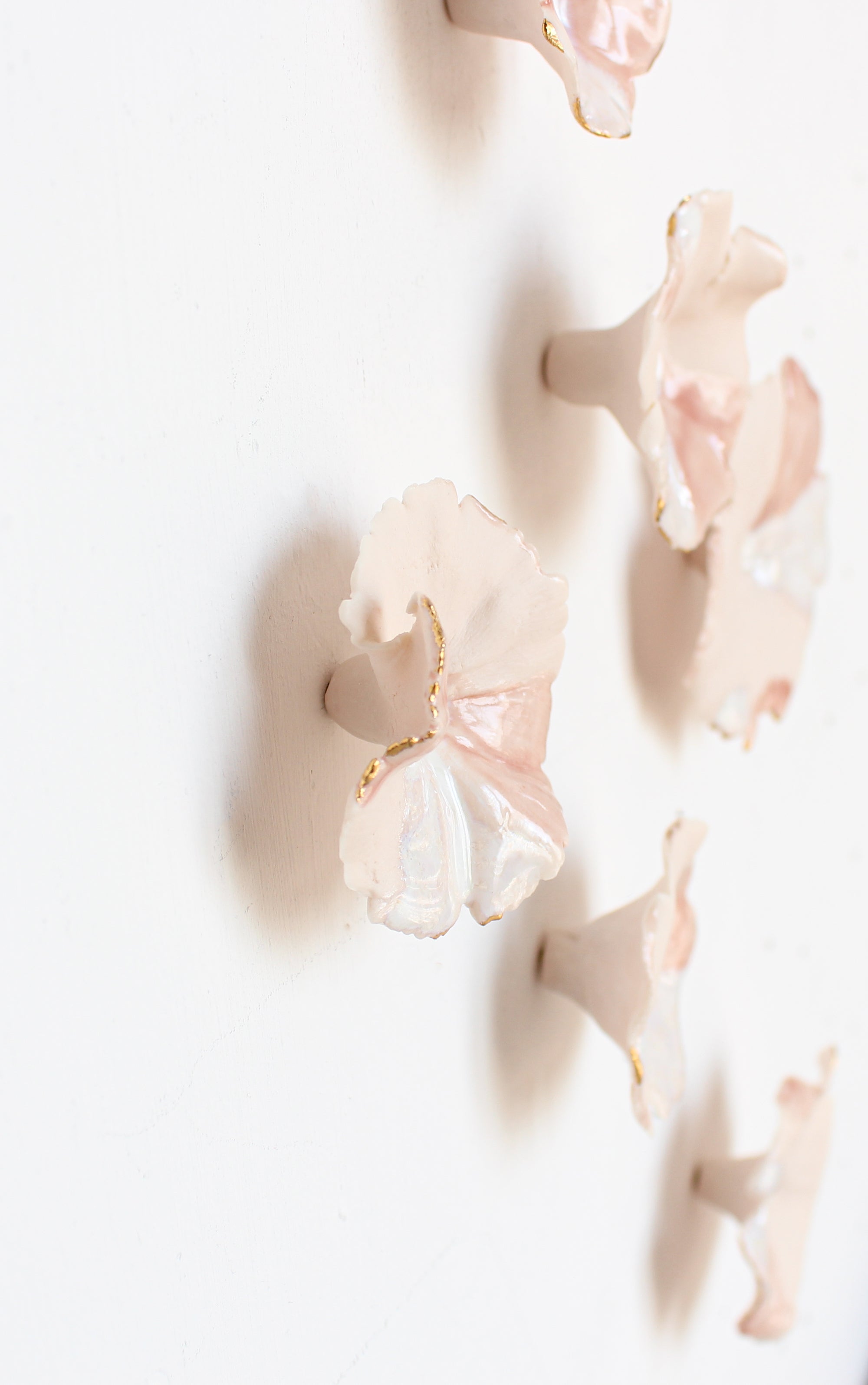 Abstract Coral Porcelain Flower Wall Art handmade in France by Alain Granell