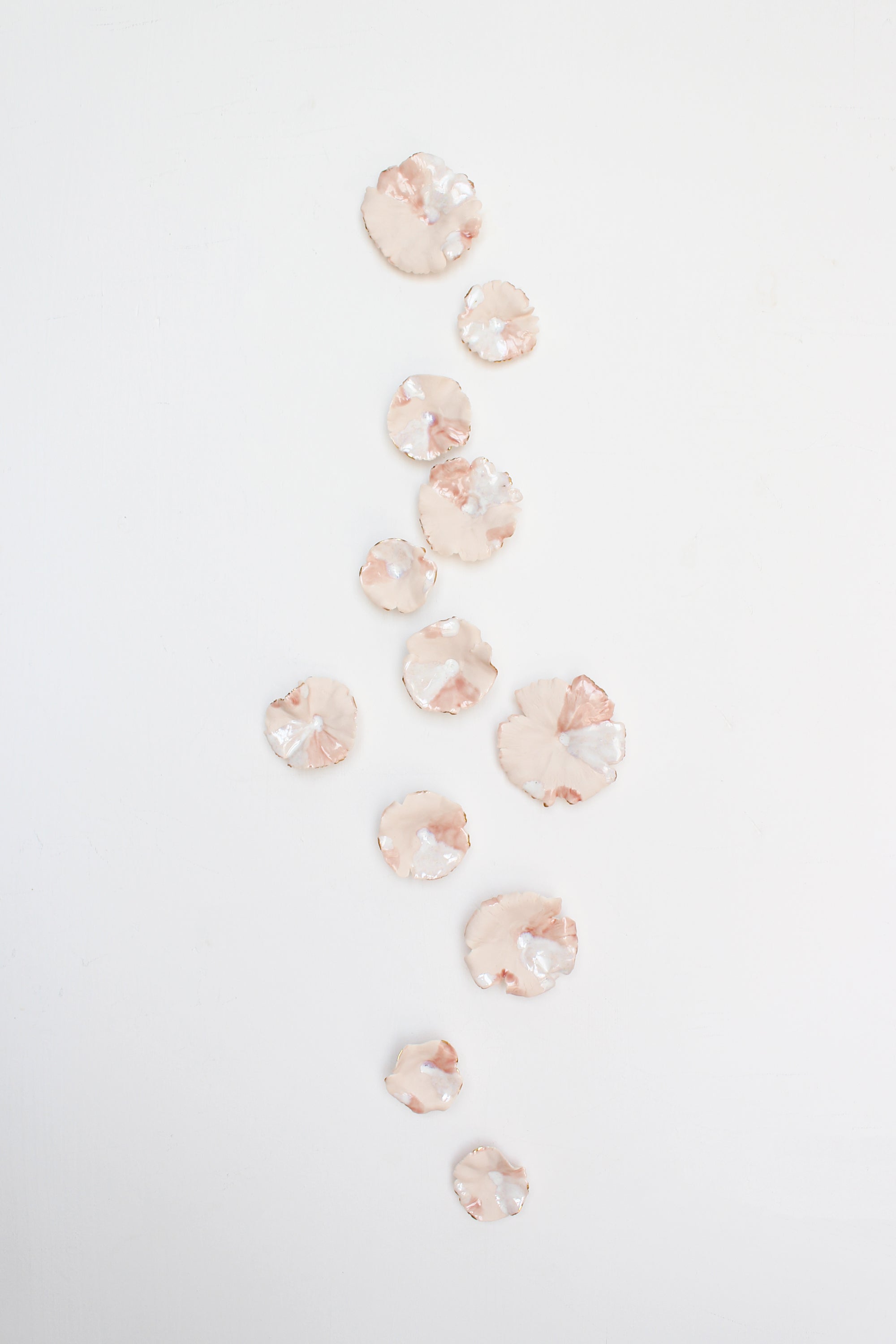 Abstract Coral Porcelain Flower Wall Art handmade in France by Alain Granell