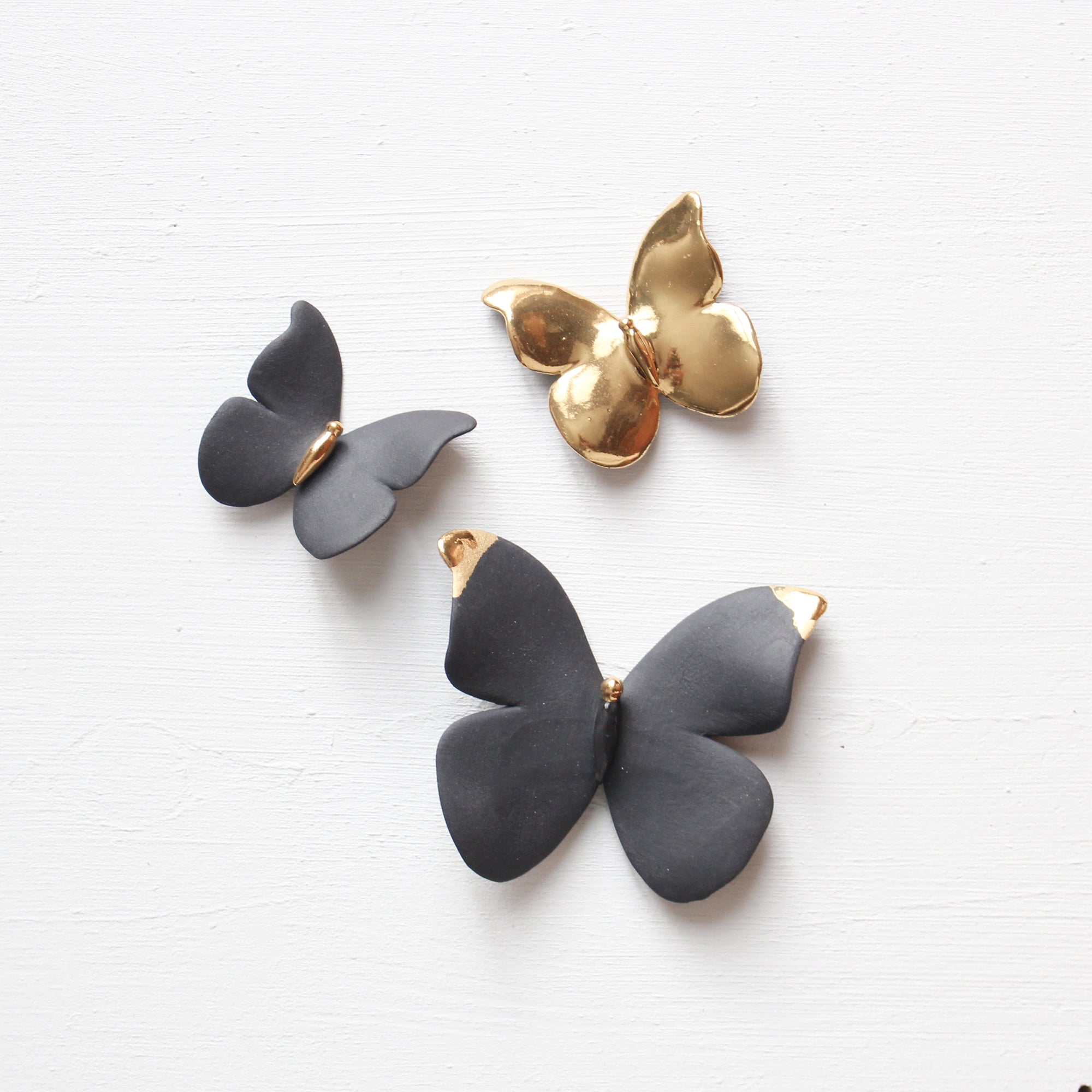 Black and Gold Butterfly Trio