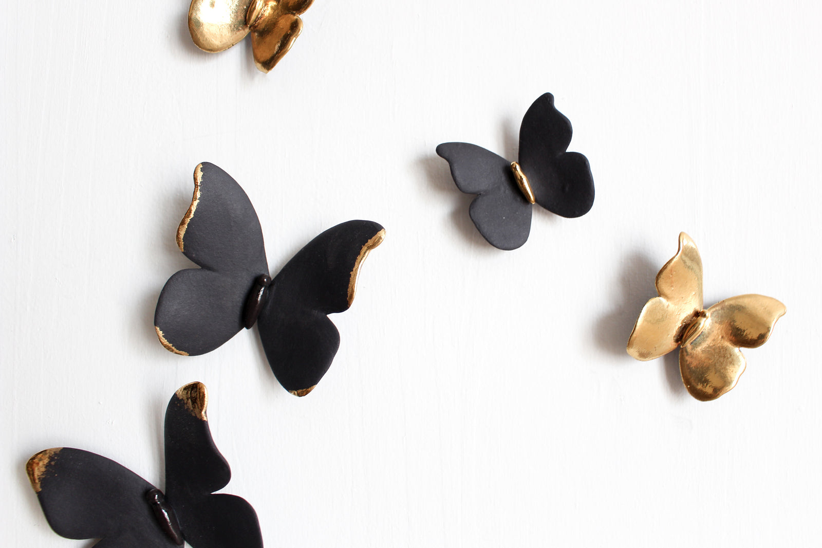 Black and Gold Ceramic Butterfly Wall Art by Alain Granell