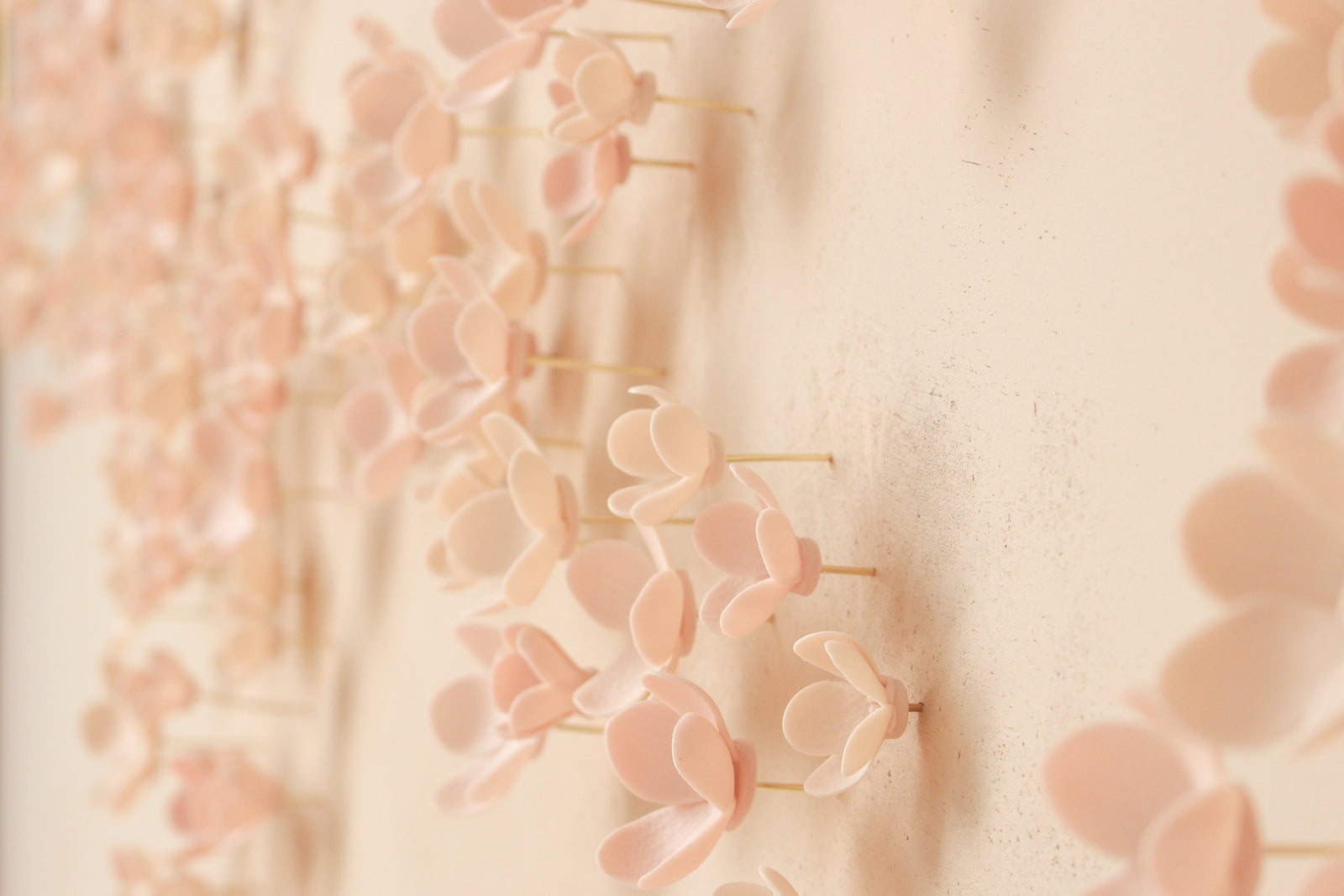 Xlarge Pink Blossom Ceramic Wall Art by Alain Granell