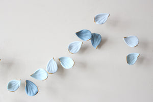 Blue Autumn is a Large porcelain wall art of Blue Leaves handmade in France by Alain Granell